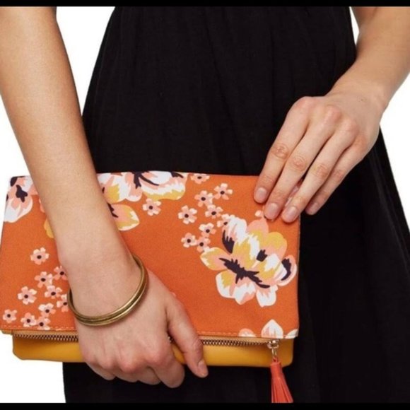 Rachel Pally foldover reversible floral clutch NWT - Picture 3 of 11